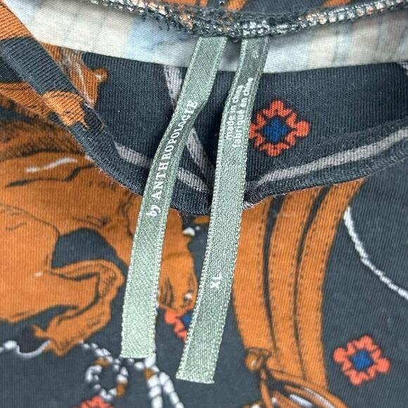 by Anthropologie Adventurer Horse Equestrian Print Mock Neck Top Womens XL - Picture 3 of 8